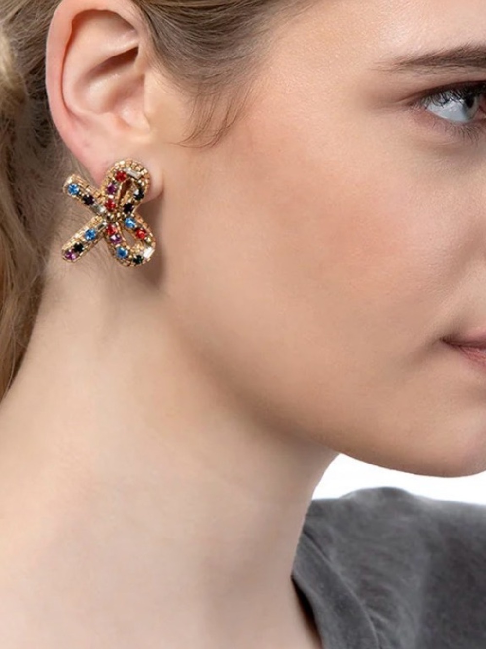 Deepa Gurnani Elsa Bow-Shaped Earrings